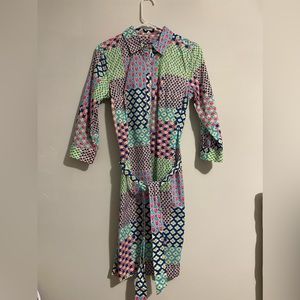 Talbots 3/4 sleeve tie dress size 4